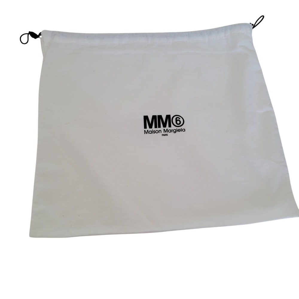 MM6 Maison Margiela Paris White Cotton Drawstring Dust Bag Large Logo Accessory